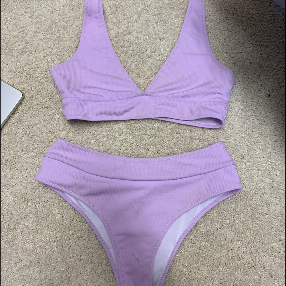 purple highwaisted bikini